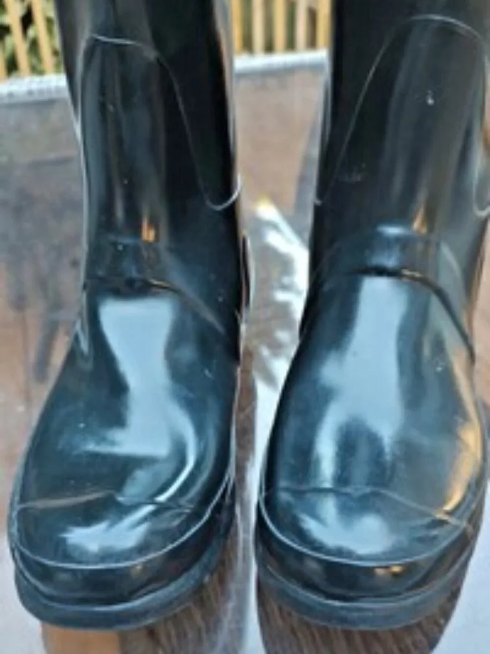 HUNTER Rain Boots Wellies Wellington Gumboots Glossy Black Size 7 Womens 6 Men